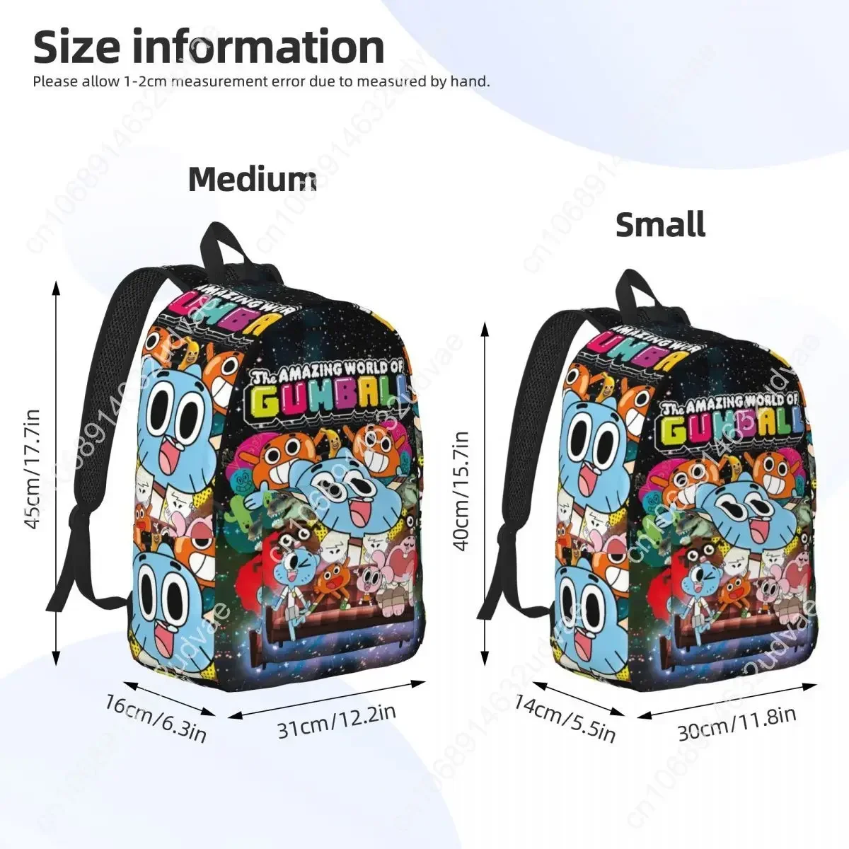 Plecak Gumballs Amazing World dla mężczyzn, kobiet, nastolatków, studentów, do pracy, plecak dzienny, komedia, śmieszne serialy telewizyjne, torby na laptopa, płócienne torby, na zewnątrz.