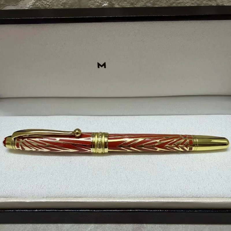 M Brand Hollow Carved Series Business Rollerball Pen, Luxury Collection Office Gift Writing Pen(No Pen Box Included)