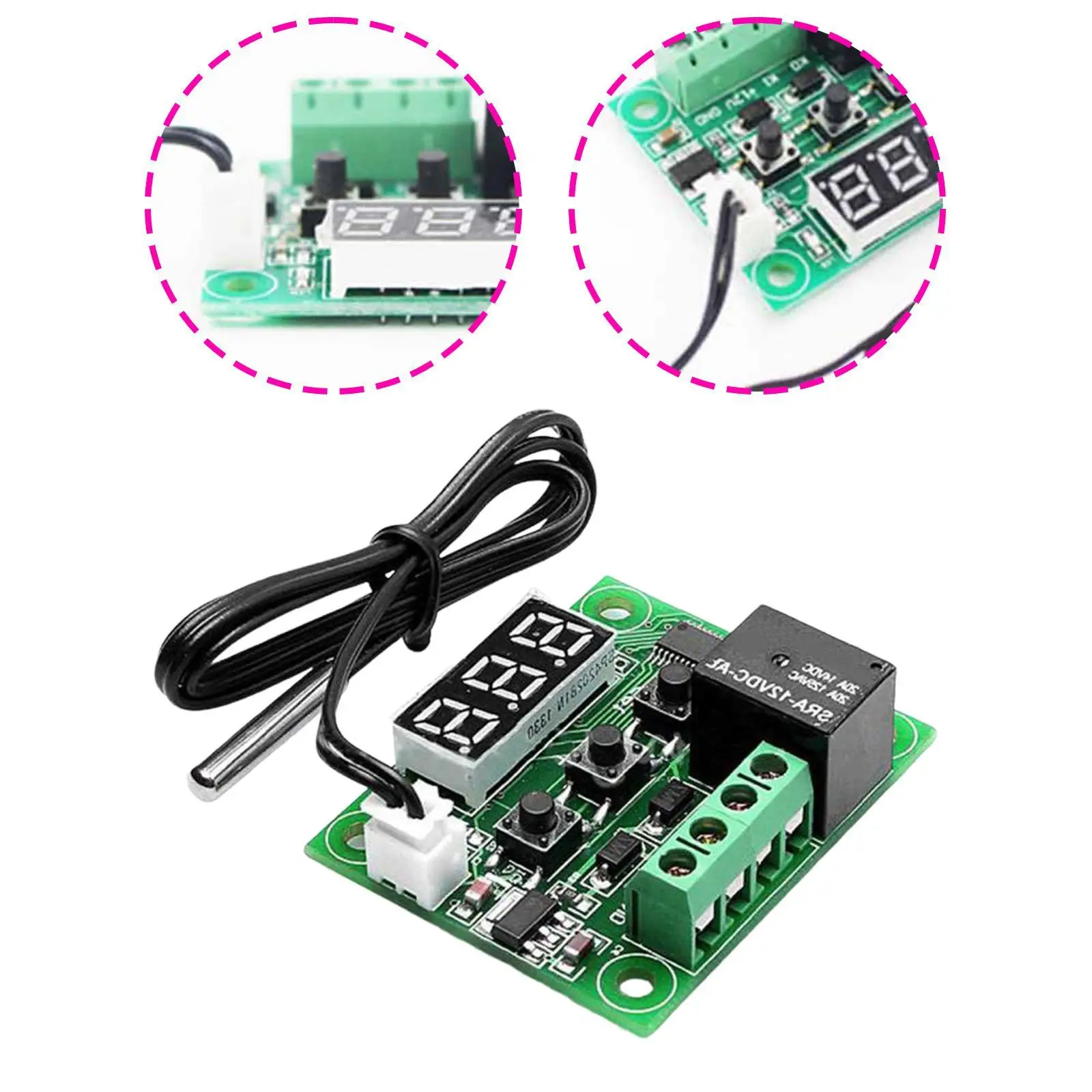 

Thermostat Board Easy to Install Professional Replacement Waterproof Ntc -50-110°C Display Digital Thermostat Module -w1209D