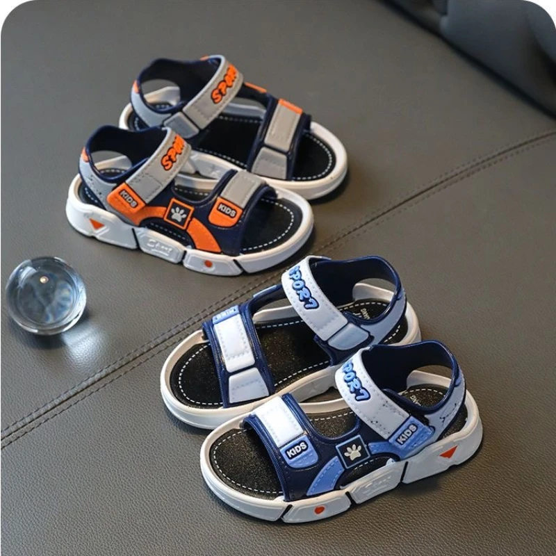 Children\'s Summer Boys Rubber Sandals Baby Shoes Kids Flat Child Beach Shoes Sports Soft Non-slip Casual Toddler Sandals