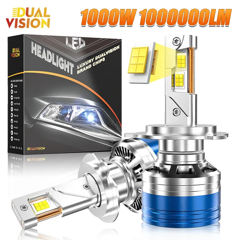 

Dualvision K5C PLUS 1000W H7 Canbus Led Bulbs 6000K LED H4 H11 HB3 9005 HB4 9006 K6C Led Double Copper Tube Fog Light 12V 2PCS