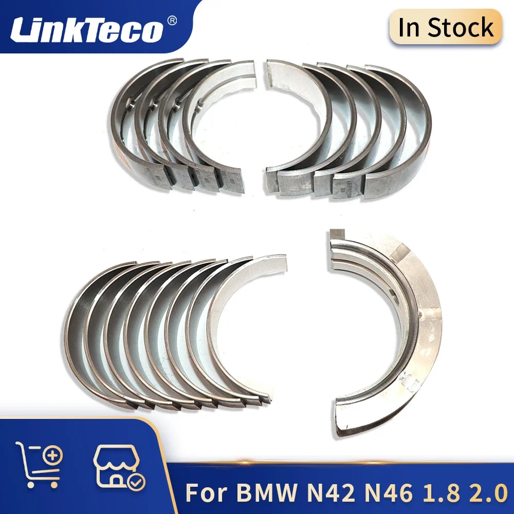 

LinkTeco Crankshaft Main + Connecting Rod Bearing Set STD 00-15 1.8 2.0 L L4 N42 N46 B18 B20 For BMW 120i 118i 320i 520i X1