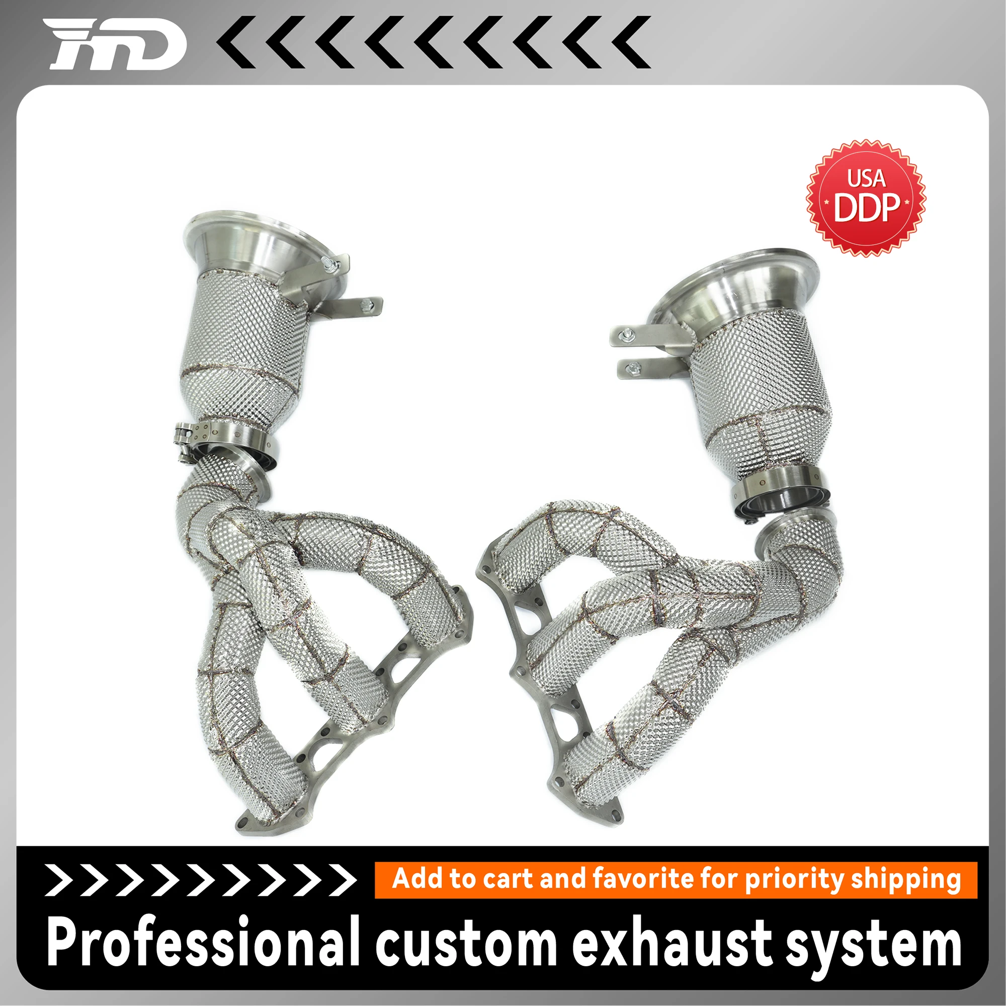 

HMD Systems Performance Exhaust Manifold Segmented for Porsche 911 992 GT3 Manifold with Heat Shield