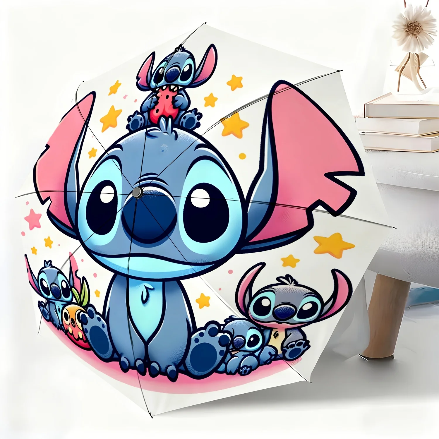 

Автоматический зонт с изображением персонажа мультфильма Дисней Ститч, 1 шт., всепогодный складной зонт, подходящий для любых случаев, портативный, компактный.