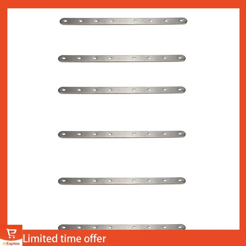 Frische 6X Metall 8 Löcher flache gerade Design Eckstrebe Winkelhalterung 250 mm