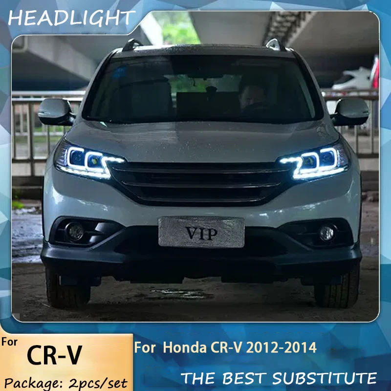 Car Styling headlight For Honda CRV 2012 2013 2014 Front Light DRL Head Lamp LED Projector Lens Headlights Automatic Accessorie