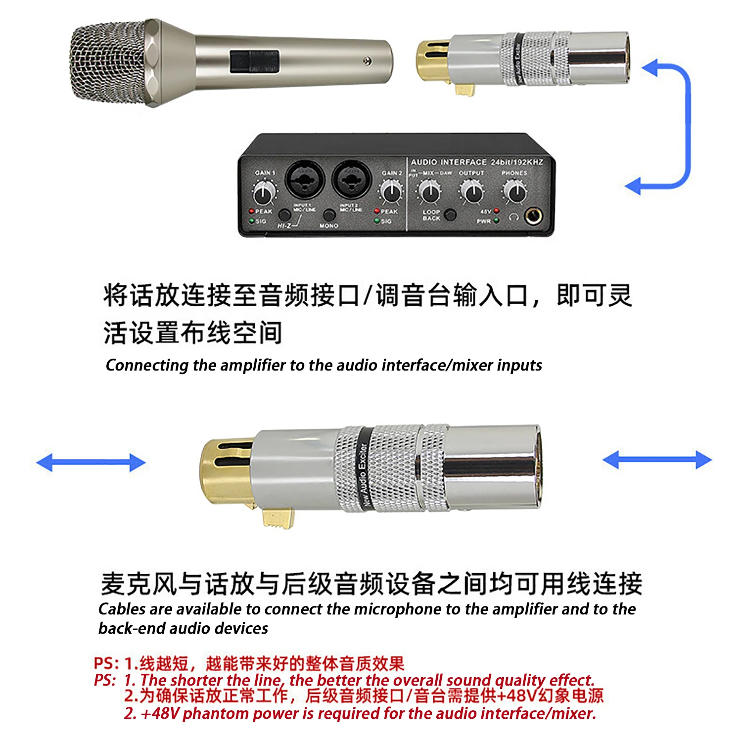 GAZ-MA17 Bedrade microfoon Professionele versterker Microfoon Voorconverter Netto versterking Ruisonderdrukking Opnameapparatuur