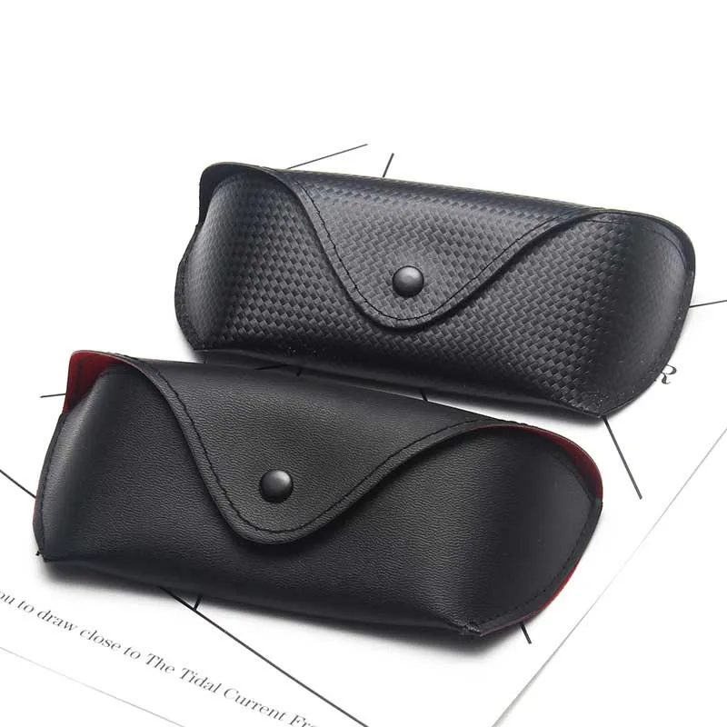 

black PU Leather Eyewear Cases Cover for Sunglasses Women Eyeglasses Case Men Reading Glasses Box Metal Buckle Eyewear Cases