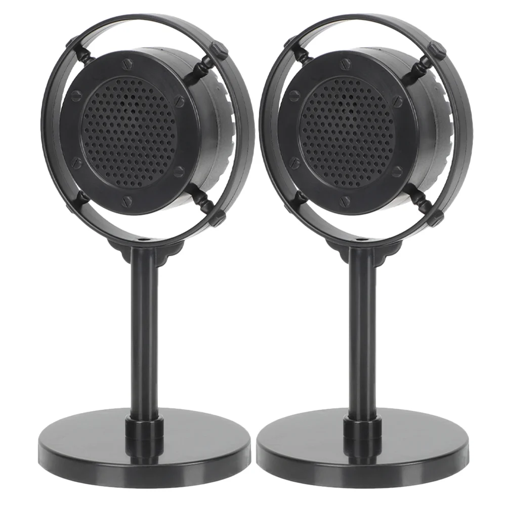 2 Buah Model Mikrofon Retro Tempat Panggung Dekorasi Bernyanyi Antik untuk Pilar Rumah