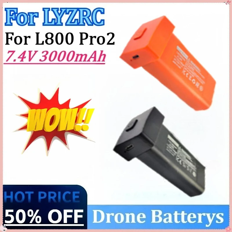 

Newly Upgraded 7.4V 3000mAh High Quality Replacement Drone Battery for LYZRC L800 Pro2 Camera Drone Battery RC Drone Accessories