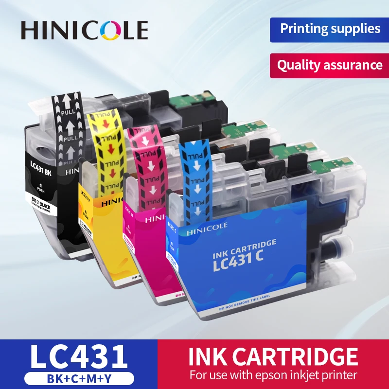 

HINICOLE новые LC431 LC431XL совместимые картриджи для струйных принтеров Brother DCP-J1050DW J1140DW MFC-J1010DW