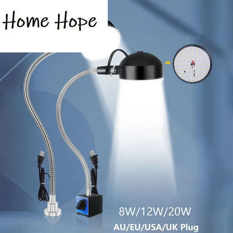 8-12-20w-led-machine-tool-working-lamp-workshop-magnetic-base-gooseneck-sewing-machine-lathe-cnc-equipment-lighting-110-220v