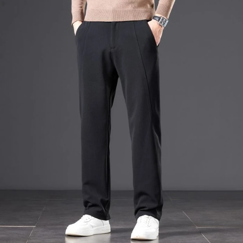 جديد الخريف الشتاء السراويل الرجالية الأمريكية مرونة سليم أنبوب مستقيم بلون السراويل الربط تصميم اتجاهات الموضة الكلاسيكية #3