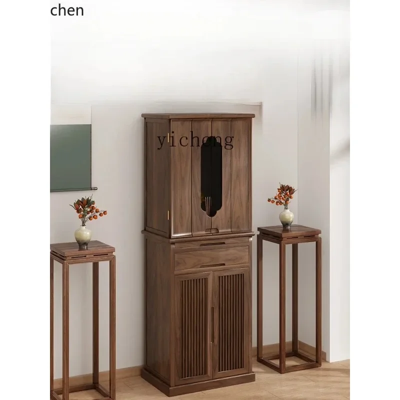 DSA Buddha Shrine New Chinese Style Clothes Closet Buddha Statue With Door For Pedestal God Of Wealth Altar Incense