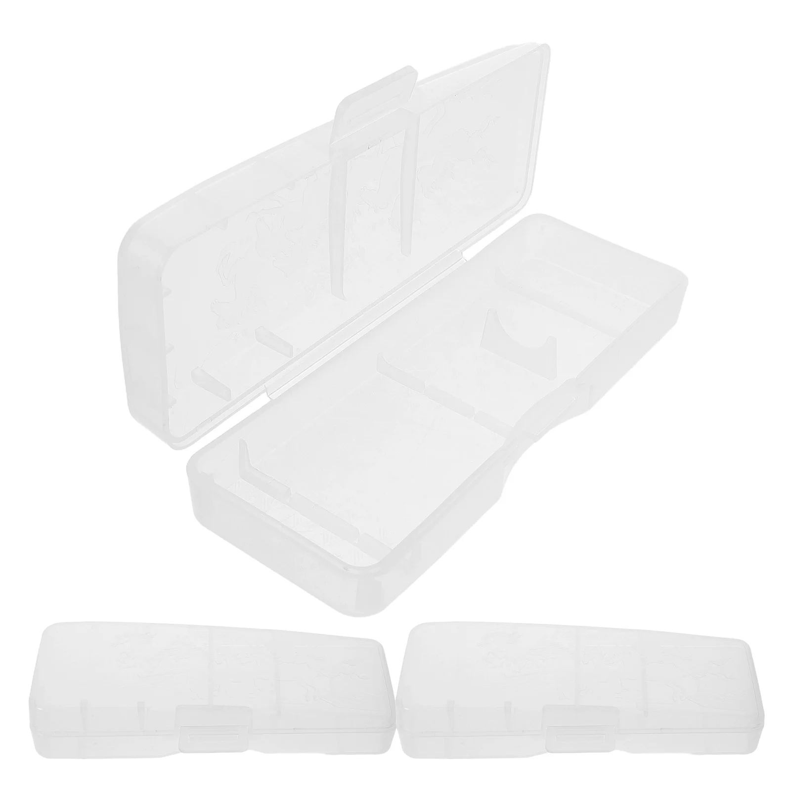 

3 PCS Razor Storage Box Case Portable Manual Barber Carrying Hard Shell Plastic Holder Hair Shaving Travel