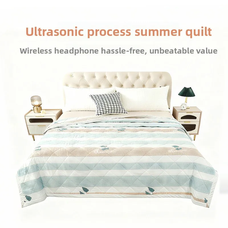 

Quilted Summer Comforter Air Condition Quilt Stripe Pattern Cartoon Cotton Bedding Household Textile Accessory
