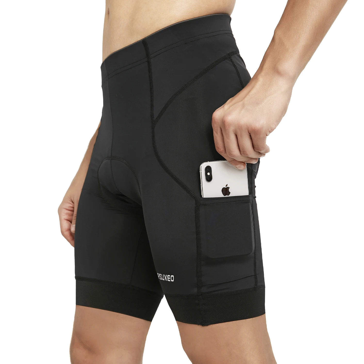ARSUXEO Men Cycling Shorts Bicycle Padded Tight Pants With Pockets Summer Outdoor Sportswear MTB Bike Shorts Ropa Ciclismo 566