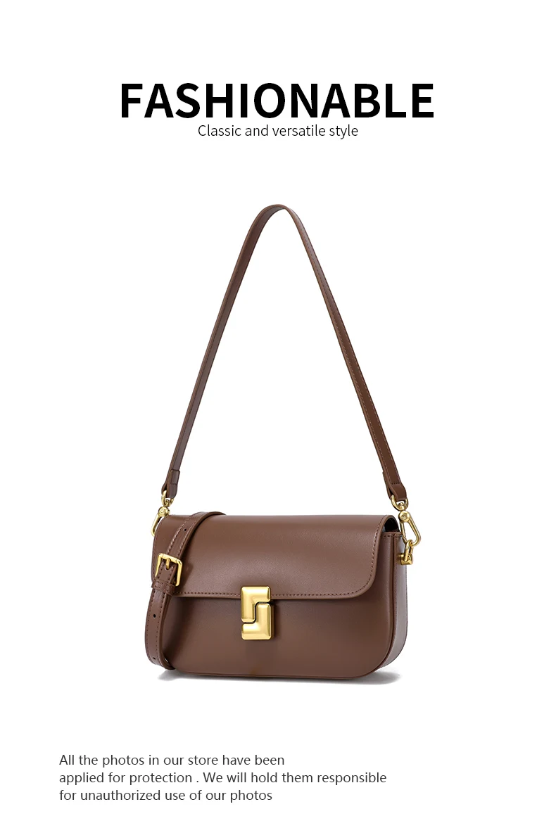 Women’s Split Leather Shoulder Bag Trend Brand Small Square Bags Luxury Designer Handbag Messenger Bag for Female