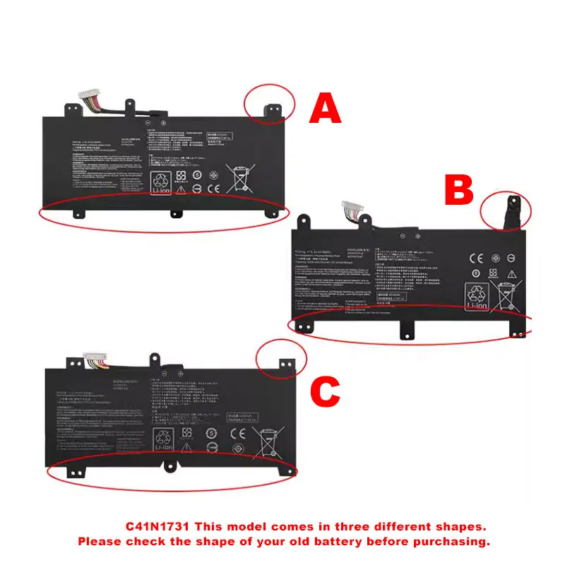 Imagem -05 - Dxt-bateria do Portátil para Asus Rog Strix Scar Hero ii G712 G732 G731 Gl504gw Gl504gs Gl504gm Gl704 Gl704gv Novo C41n1731