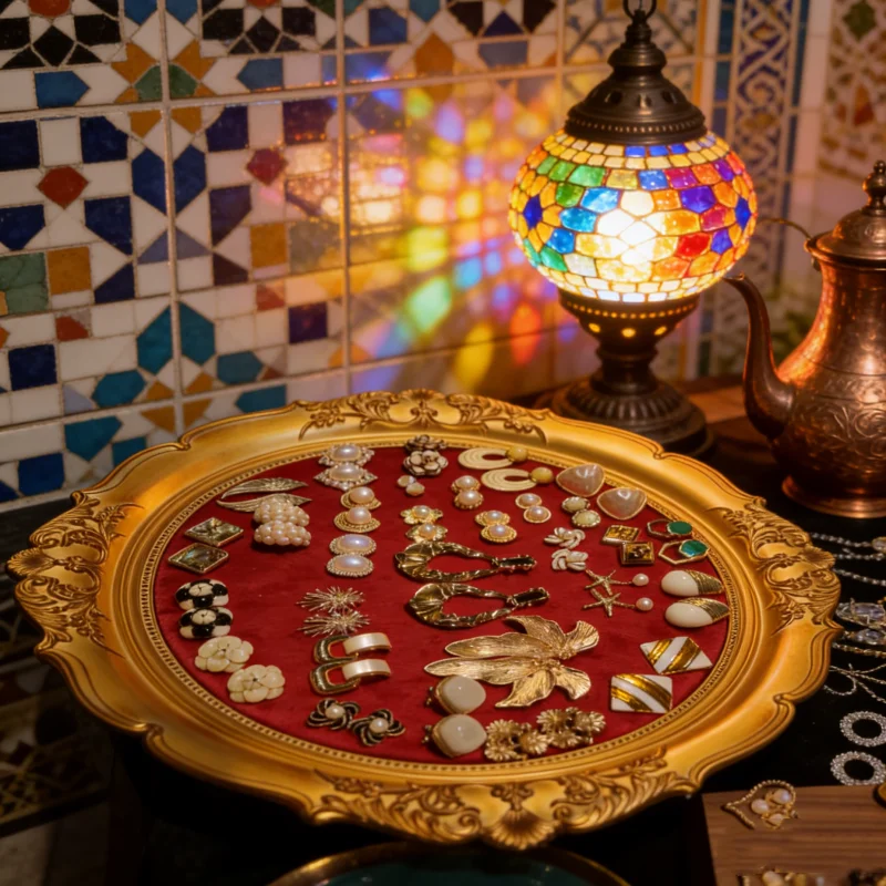 

Jewelry Display Frame, Red Velvet Necklace Holder with Ring Trays, Elegant Store Decoration and Photography Prop