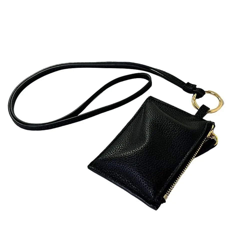 Portamonete portatile in pelle PU con stampa leopardata, borsa a tracolla appesa al collo, portafoglio con cordino, porta carte, mini borsa di stoccaggio per esterni