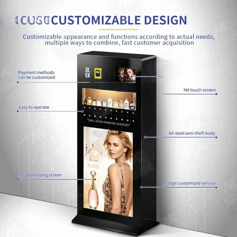 Floor Standing Perfume Vending Machine Shopping Mall Commercial Automatic Fragrance Vending Dispenser Customized