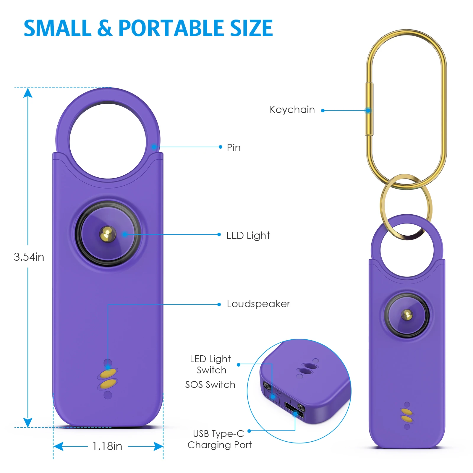 ไซเรนป้องกันตัว 135dB อุปกรณ์เ - Personal Alarm Keychain บทวิจารณ์และราคา