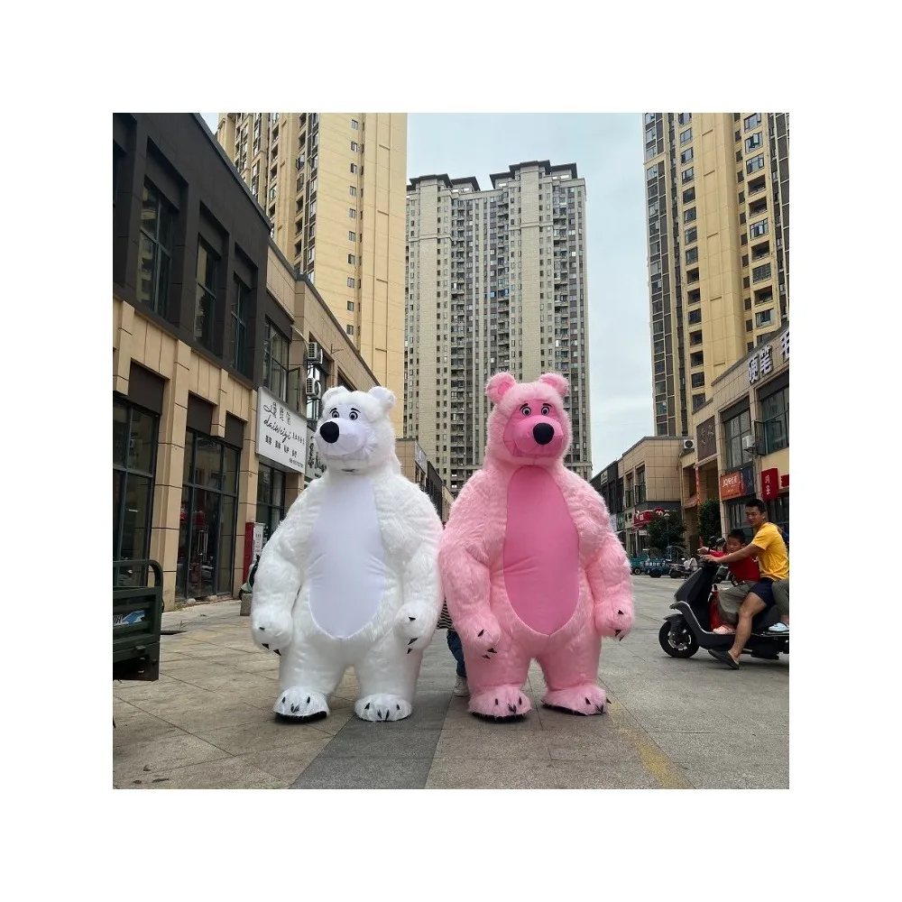 2/2.6m Full Body Inflatable The Bear Mascot Costume Full Wearable Suit Stage Wear Party Cosplay Show Costume No Battery