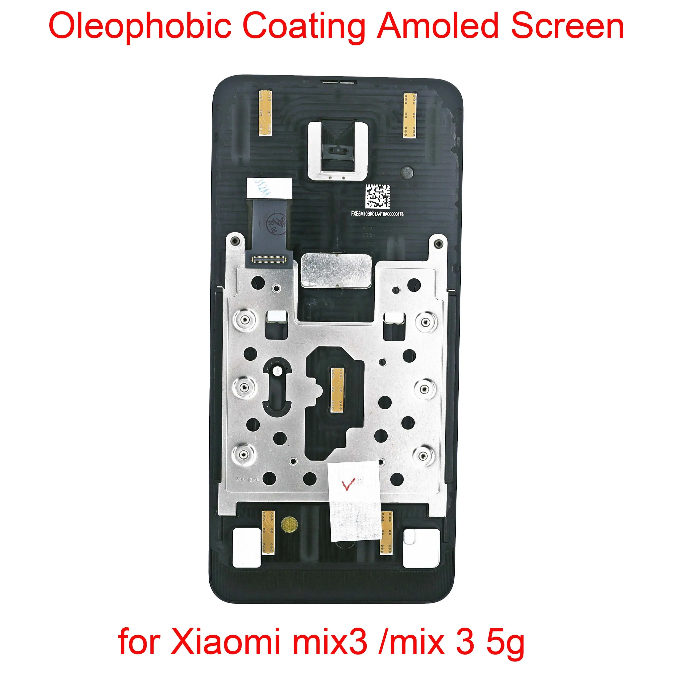 Super Amoled Screen Digitizer Assembly with Frame Replacement Parts, Oleophobic Coating screen for Xiaomi Mix 3/Mi mix 3 5G, New