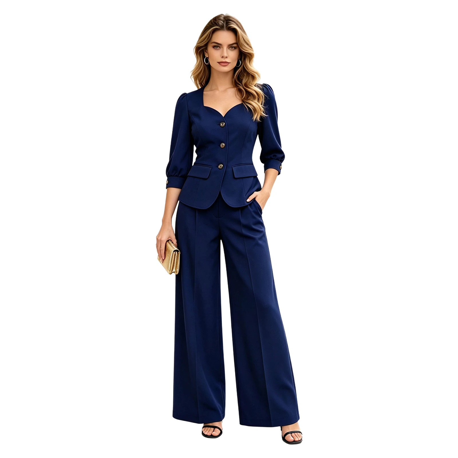 Formal Suits for Women Office Commute Business Outerwear Set OL Lady Work Outfit Fashion Clothes Blazer with Wide-leg Pants view 4