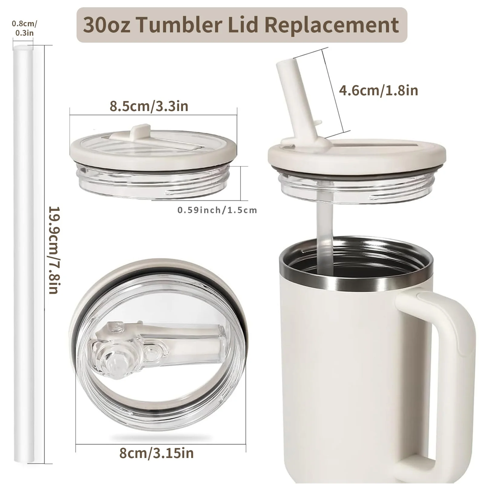 2 Pack 30/40 oz Tumbler Detachable Flip Straw Lid Replacement Fit for Stanley Cup,No Spill Flip Top for Stanley Cup Accessories view 6