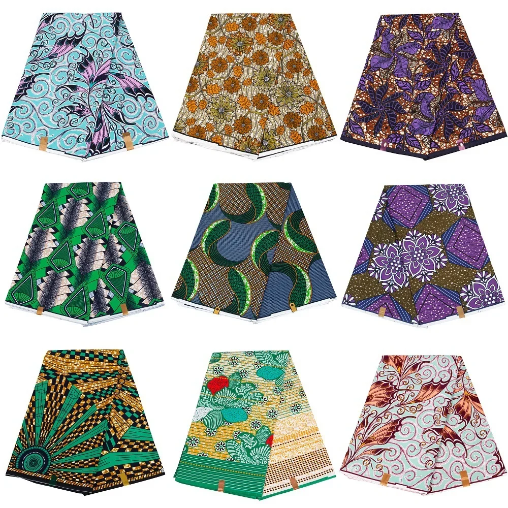 Ankara Wax Print Stof 100% Katoen Nigeriaanse Stijl Pagne Naaien Gegarandeerd Echte Afrikaanse Echte Wax Stof Voor Feestjurk