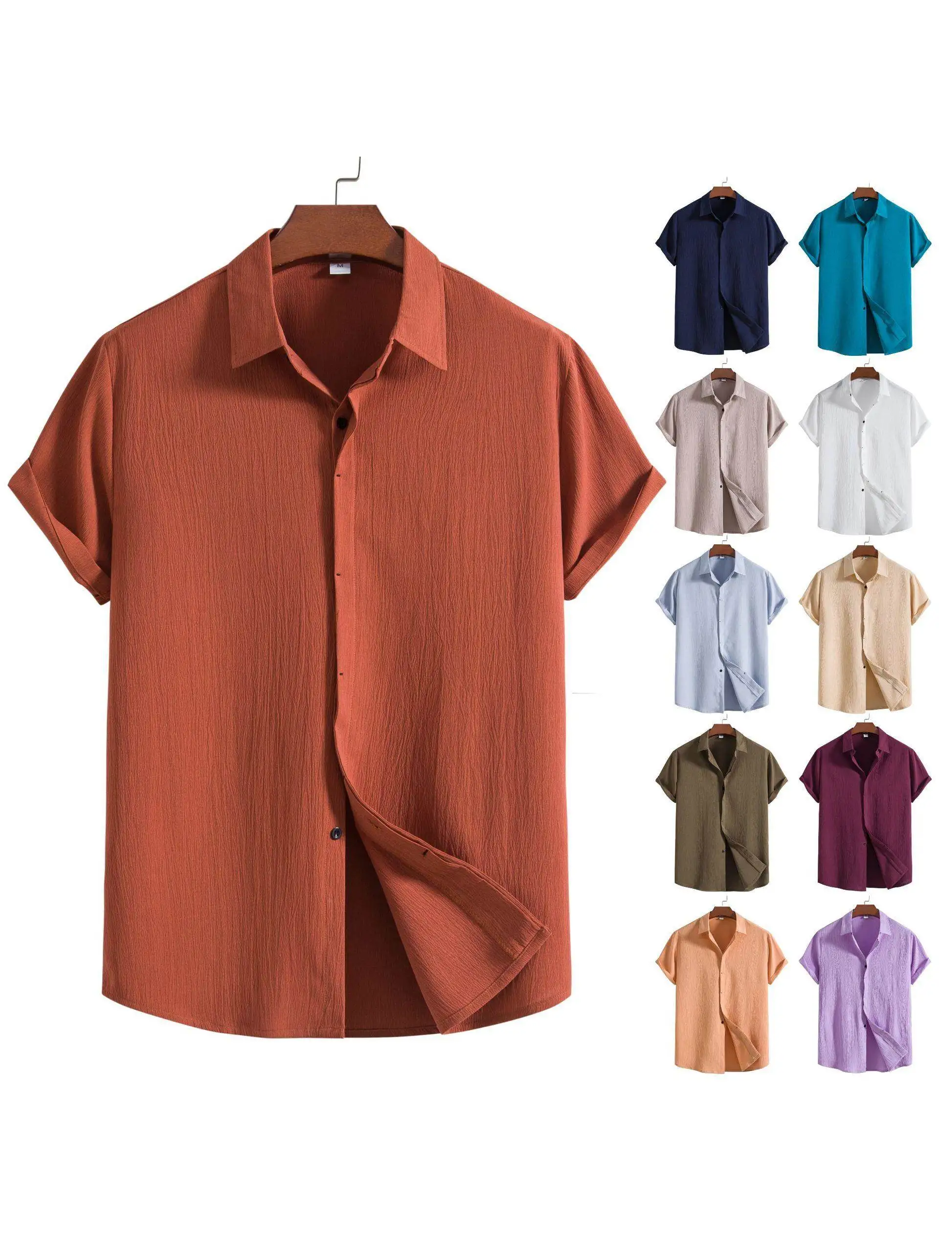 

New Men's ort Sve Loose Cotton Linen irt Comfortable Breathable Sunscreen Treaent Ice Sensation Youthful Faion