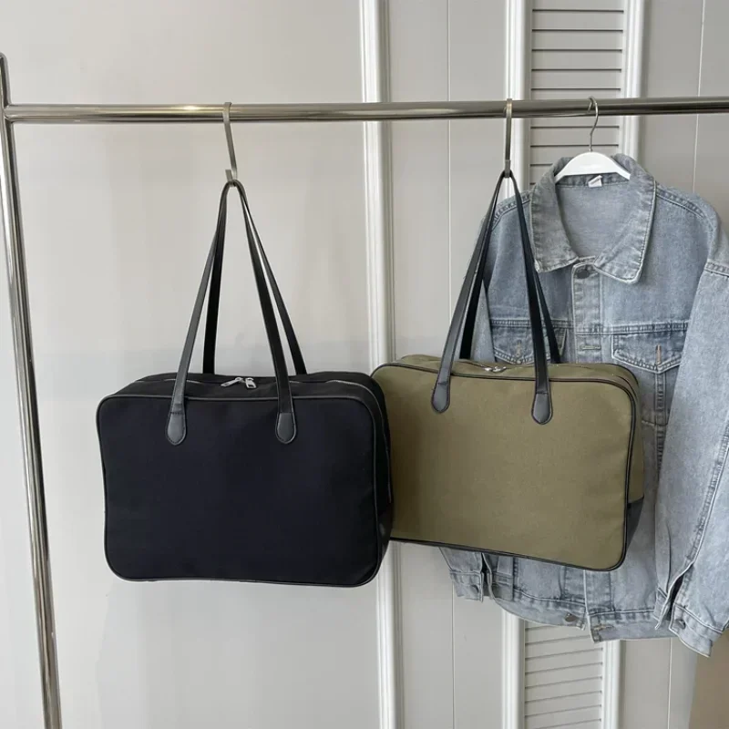 Oxford Textielrits 2024 Hoogwaardige Reistas Effen Kleur Casual Schoudertas Met Grote Capaciteit Zachte Trendy Reisduffels