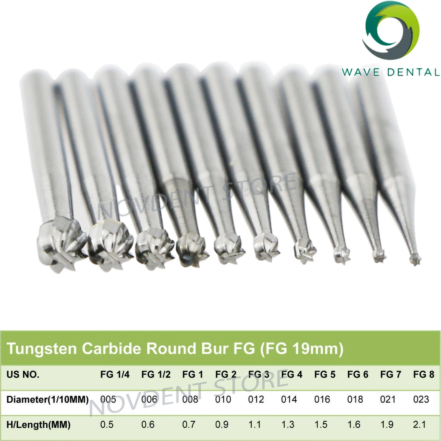 FG WAVE Dental Tungsten Carbide Bur For High Speed Handpiece Diameter: 1.60mm