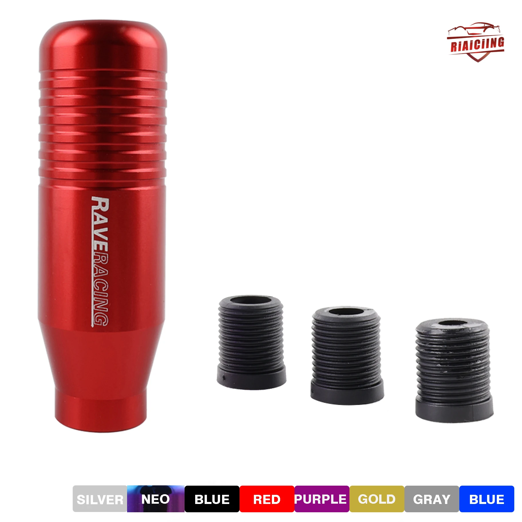 8.5cm de transmissão manual da vara do botão do deslocamento de engrenagem do veículo universal de alumínio prolongado engrenagem shifter cabeça knob