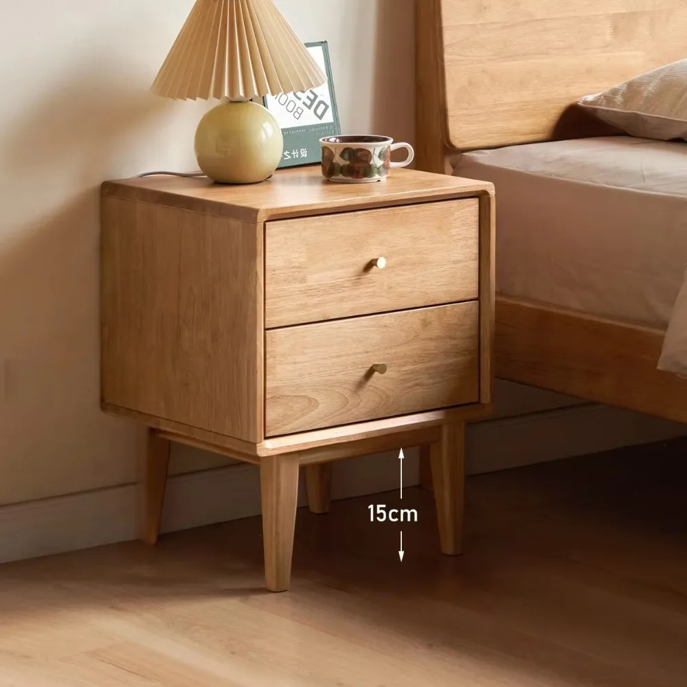 Modern Solid Wood Narrow Bedside Cabinet with Simple Small Drawer for Apartment Bedroom Storage Nightstand