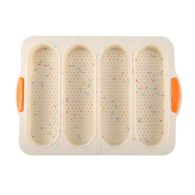 

4-slot silicone baking stick mold, non stick baking tray, bread oven, cake mold, baking tool