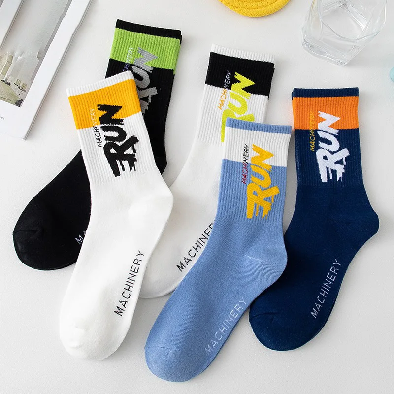 Socks Men Cotton Hiphop Female Sports Socks Ins Style Basketball Harajuku Cool Funny Short Sock For Men Sox Dropship Wholesale