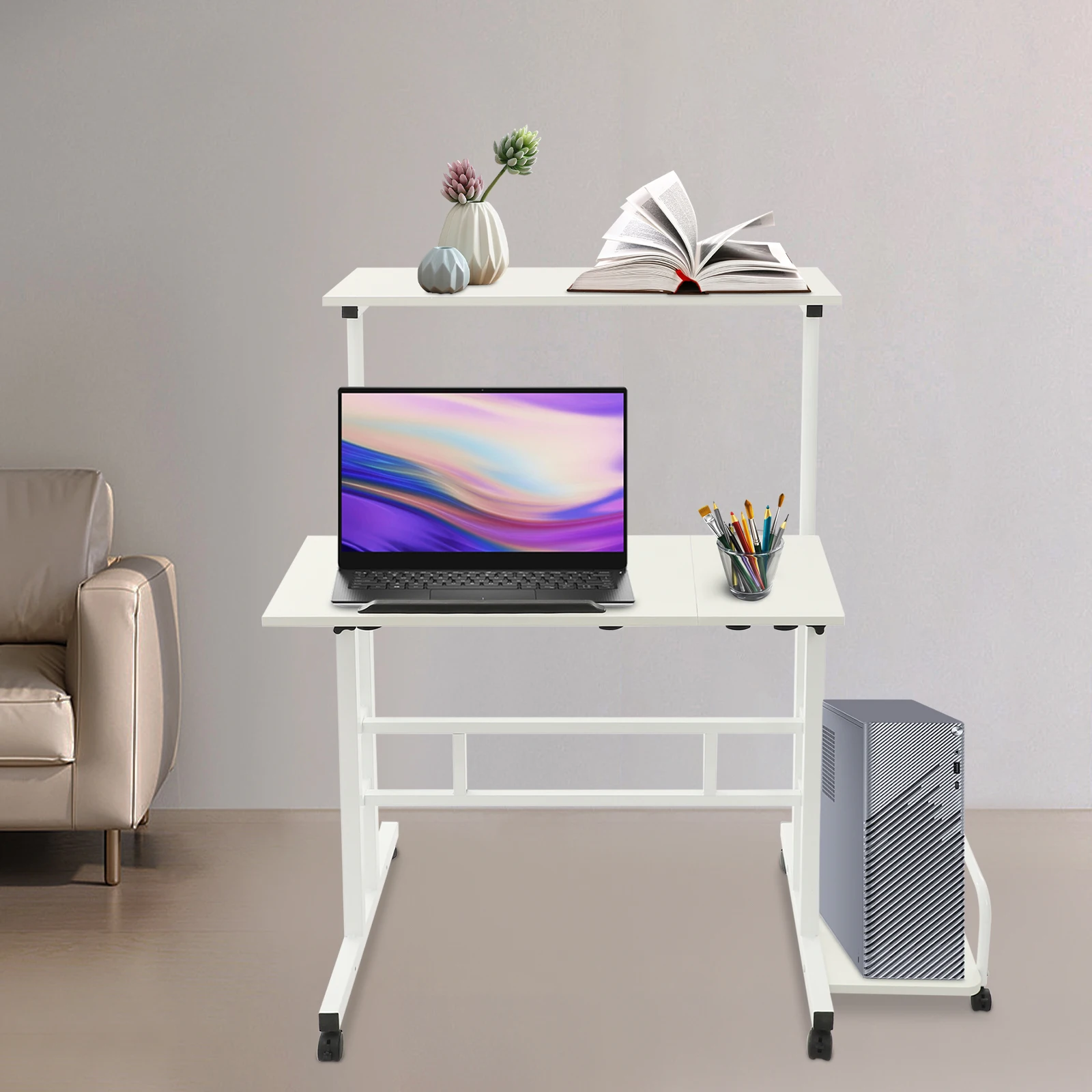 

Multi Functional Foldable Desk, Modern Computer Desk, Adjustable Computer Table Adjustable Height 67-115cm Thickness 15mm