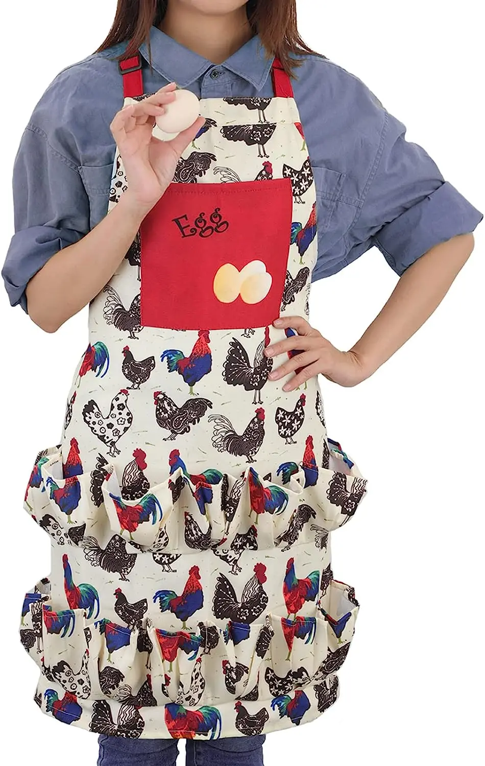 

Egg Apron for Fresh Eggs,Egg Collecting Apron with 14 Deep Pockets,Chicken Egg Apron for Women,Egg Baskets Holder Apron