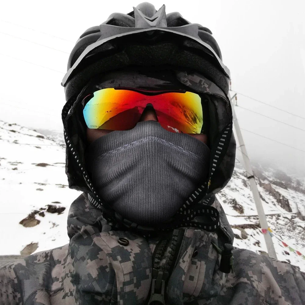 Scaldacollo Bandana in velluto a coste termico invernale ciclismo mezza maschera in pile sci correre caccia Snowboard uomo donna sciarpa fredda