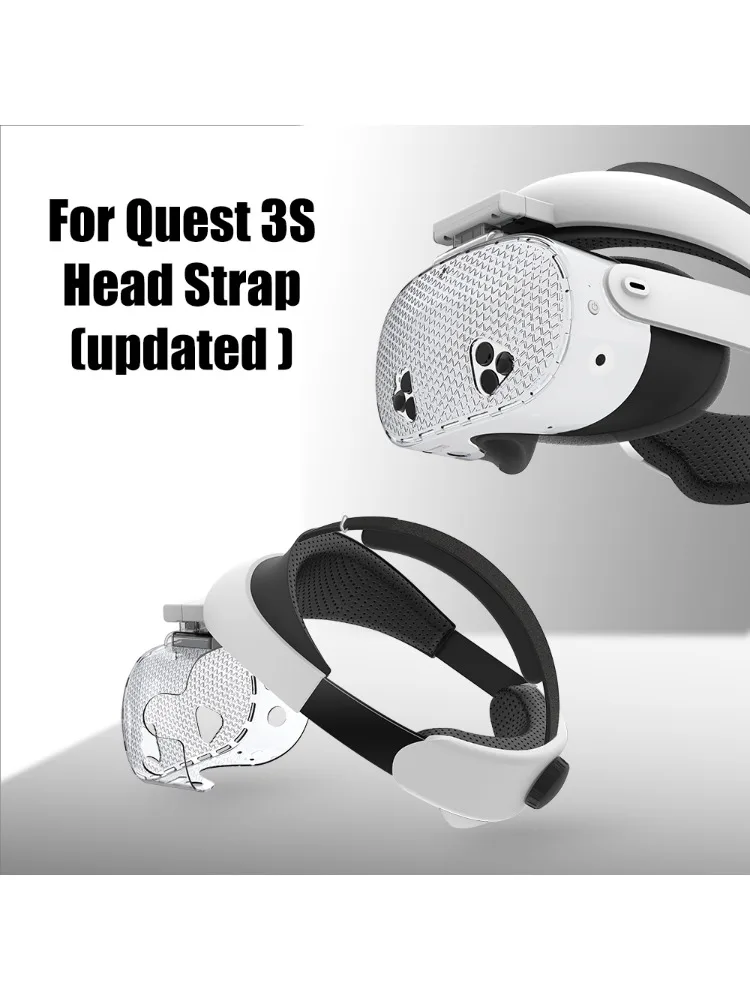 لملحقات Quest 3S VR غلاف شفاف مع حزام رأس مريح مع مجموعة 2 في 1 معززة لسماعات الرأس Meta Quest 3S VR