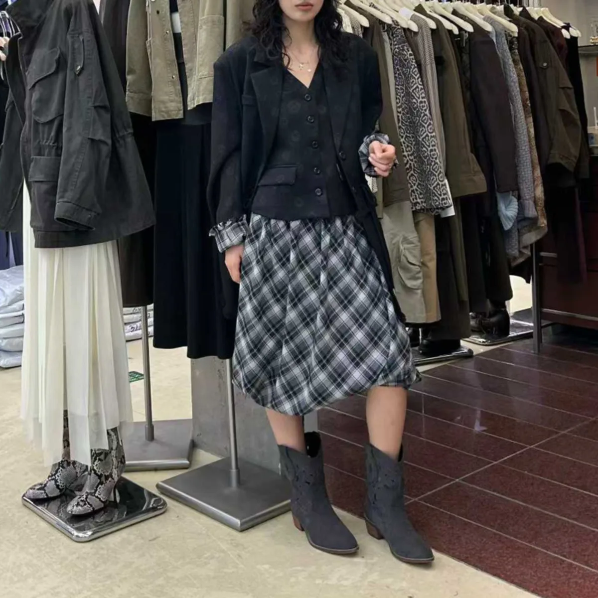 KWTX 2025 여성용 투피스 정장 세트 단색 가을 겨울 캐주얼 엘레강스 블레이저 싱글 브레스티드 베스트 타이웨이스트 포켓 럭셔리