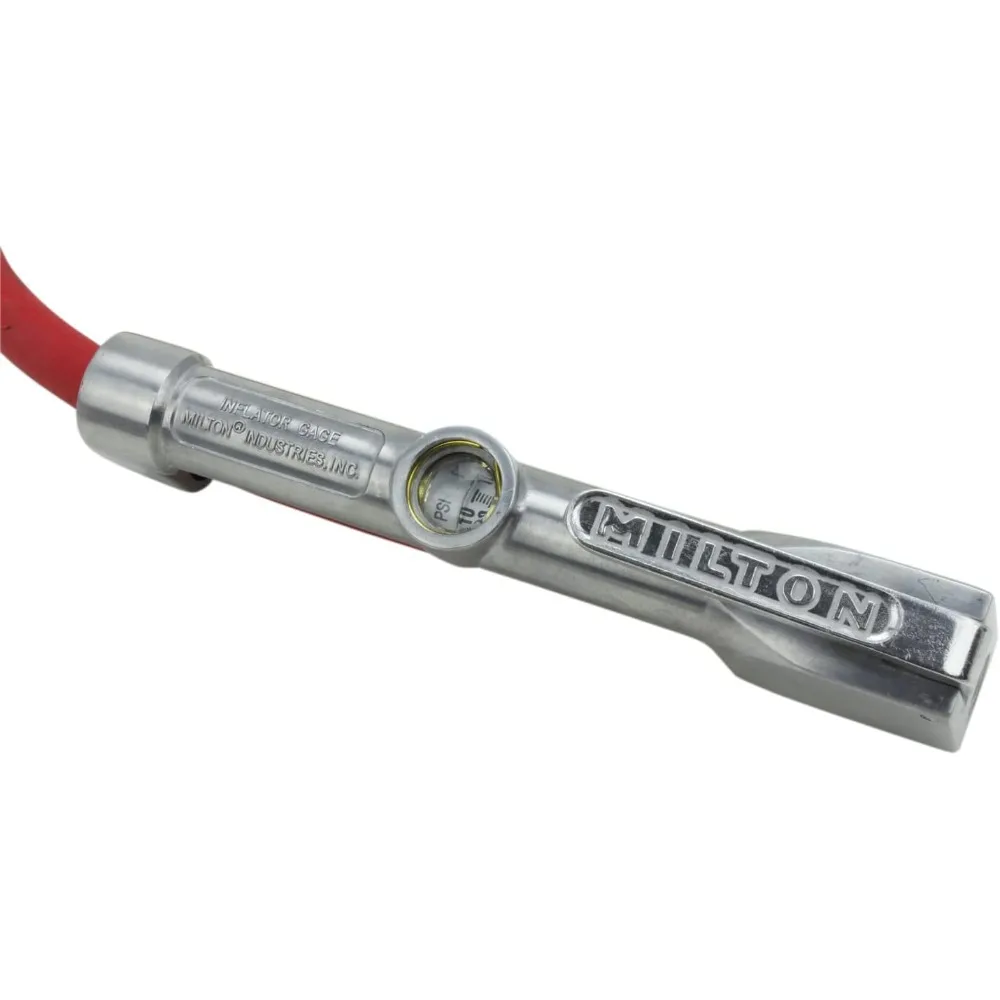 منفاخ إطارات تناظري عالي التحمل مع مقياس ضغط وخرطوم 3 أقدام لتضخم كرة واحدة، صنع في الولايات المتحدة الأمريكية، OSHA Complia