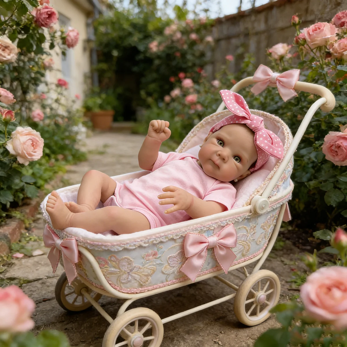 

Bettie 45cm Baby Doll - Green Eyes Painted Hair Soft Cotton Body Cute Kids Toy Collectible