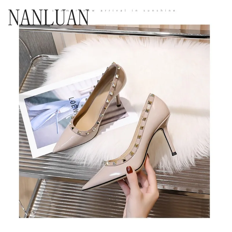 

2024 Boutique Autumn Sexy High-heeled Shoes Fashion Stiletto Hot-selling Women's Shoes Shallow Slip-on Solid Color Fashion Shoes