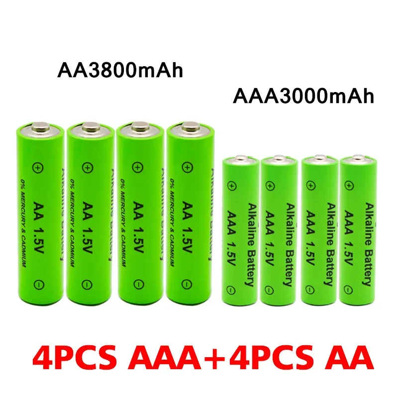 

AA + AAA Rechargeable AA 1.5V 3800mAh/1.5V AAA 3000mah Alkaline Battery Flashlight Toys Watch MP3 Player Replace Ni-Mh Battery