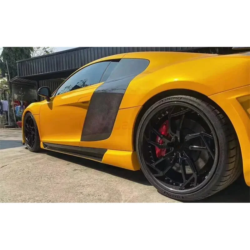 

V Style Semi Carbon Fiber Racing Side Bumper Skirts 08-15