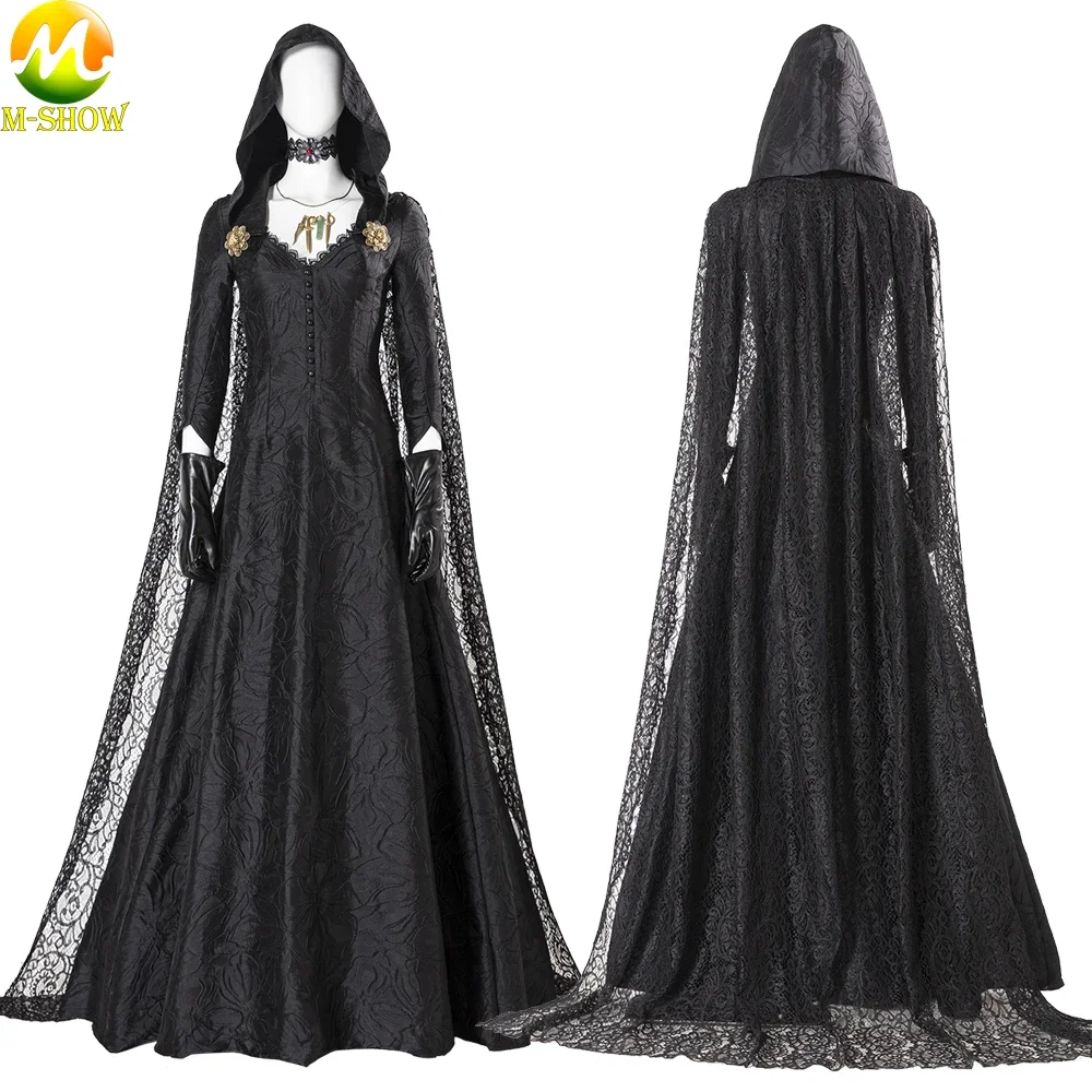 

Evil 8 Village Vampire Lady Daniela Cosplay Dress Bela Dimitrescu Cosplay Costume Lady Dimitrescu Daughters Black Dress